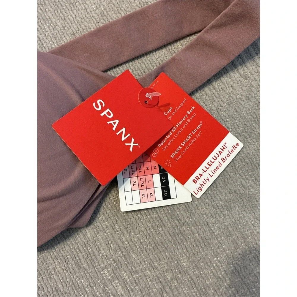Spanx Bra-Llelujah Bralette XS Lightly Lined Plum Petal No Wire Stretchy NEW